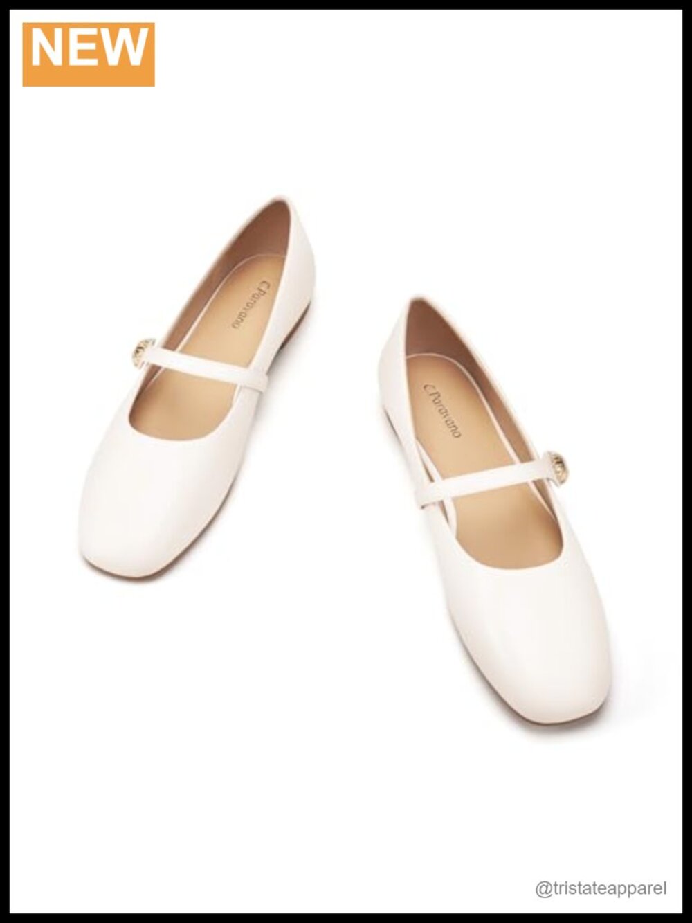 Mary Jane Flats Square Toe Slip-On Ballet Shoes Lambskin Leather Lining